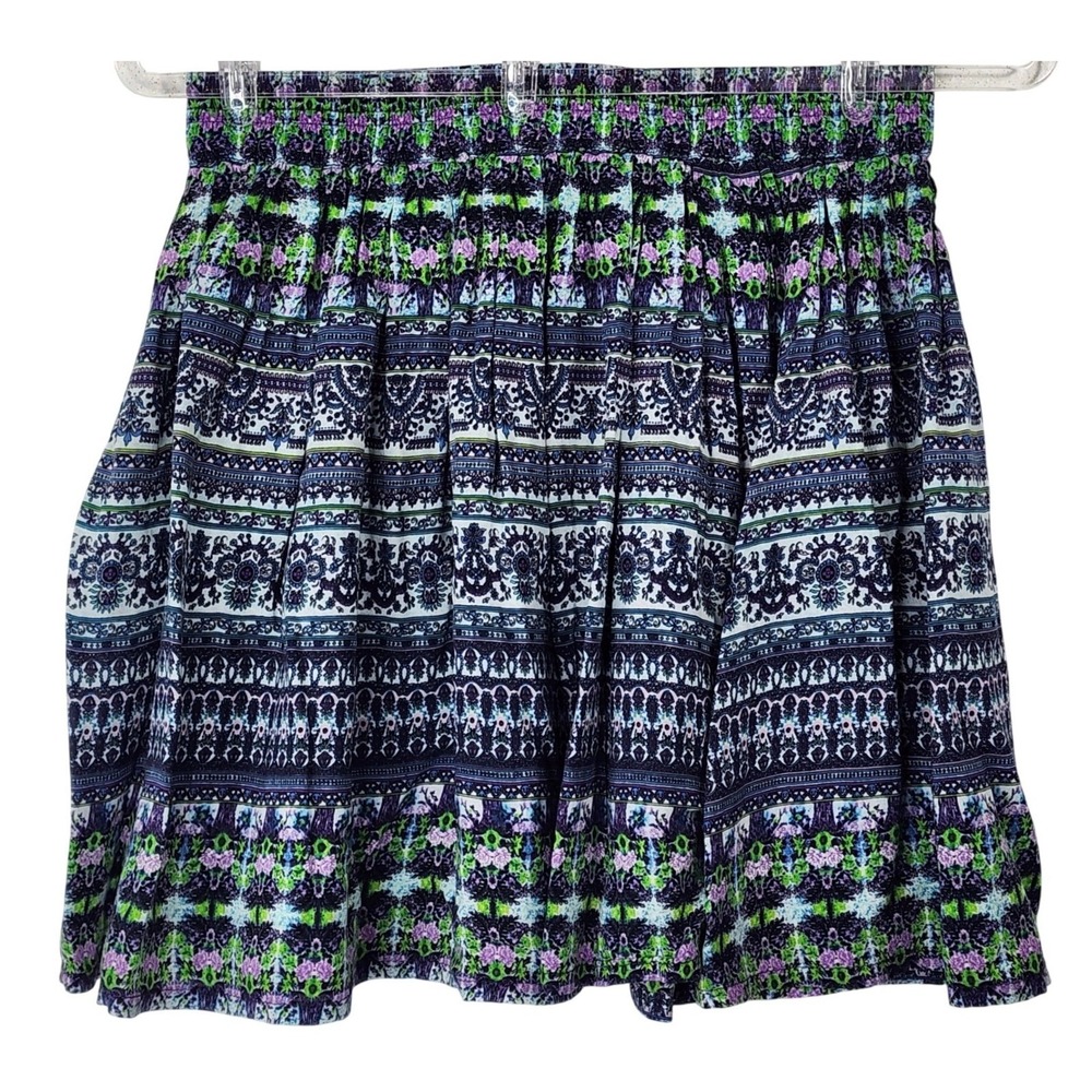 Aeropostale Womens Medium Floral Paisley Boho Elastic Waist Mini Skirt EUC‎